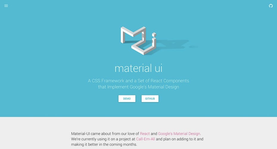 Material Design: Neben Bootstrap-Templates gibt es auch schon verschiedene CSS-Frameworks im Material-Design-Look. (Screenshot: Materialize)