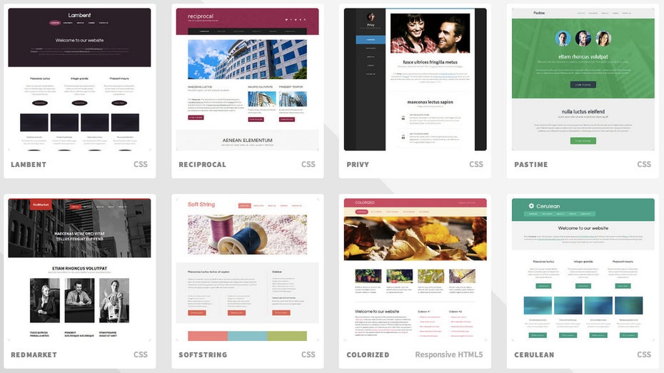 Kostenlose-Templates. (Screenshot: Templated) Templated: 844 kostenlose Website-Templates unter CC-Lizenz