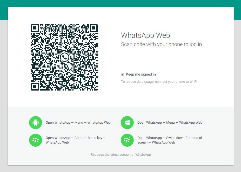 WhatsApp Web: Offizielle Version im Browser gestartet. (Screenshot: WhatsApp Web)