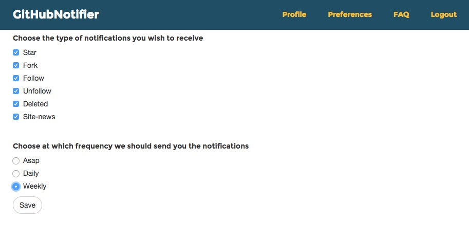 GitHub-Notifier: Ihr habt die Wahl, über welche Ereignisse ihr informiert werden möchtet. (Screenshot: GitHub-Notifier)