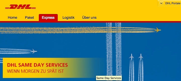 (Screenshot: DHL)