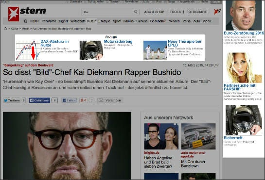 Werbung auf Stern.de, die trotz aktiviertem AdBlocker ausgeliefert wurde (Screenshot: stern.de)