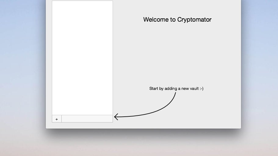 Die Nutzung von Cryptomator ist denkbar einfach. (Screenshot: t3n/Cryptomator)