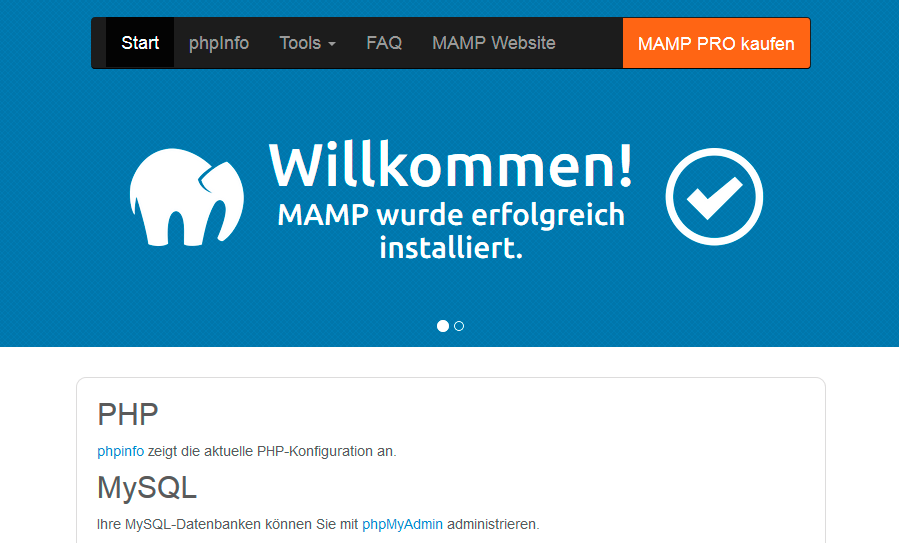 Eine XAMPP-Alternative für Mac-Nutzer. (Screenshot: eigene MAMP-Installation)