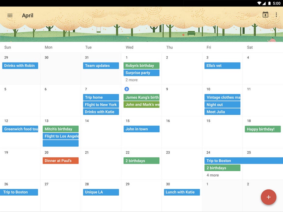 Auch Google selbst bietet einen sinnvolle Kalender-App für Android an. (Screenshot: Google)
