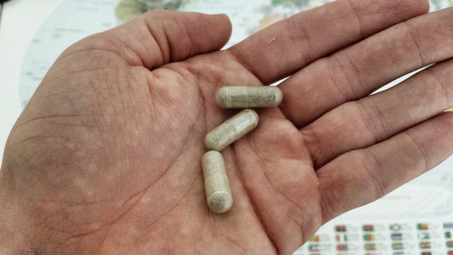 Gehirndroge „RISE“-Kapseln von Nootrobox: 350 mg Bacopa, 100 mg L-Theanin und 50 mg Koffein. (Bild: t3n.de)