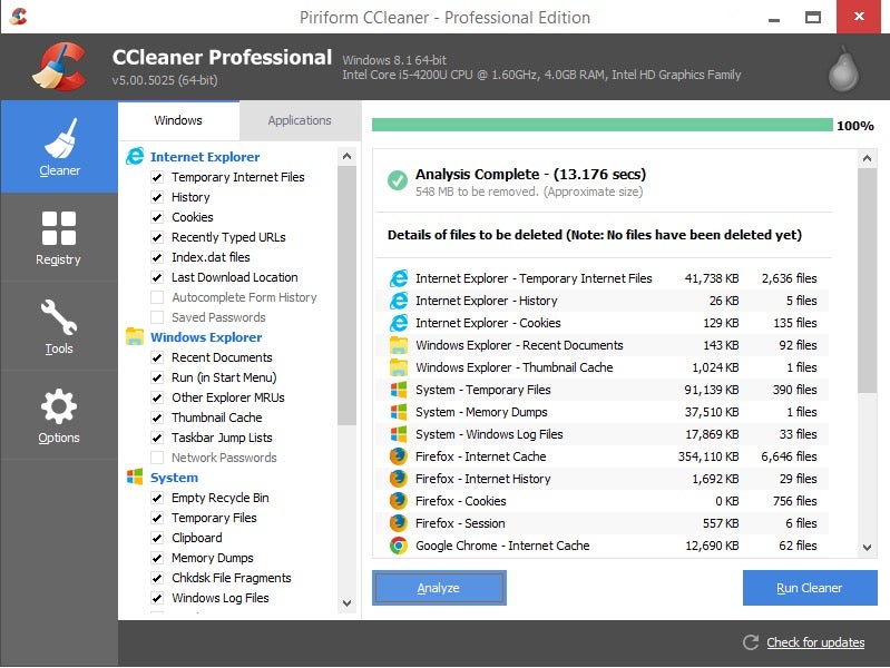 Tools wie der CCleaner helfen euch dabei, unnützen Ballast auf eurer Festplatte aufzuspüren und zu entfernen. (Screenshot: piriform.com)