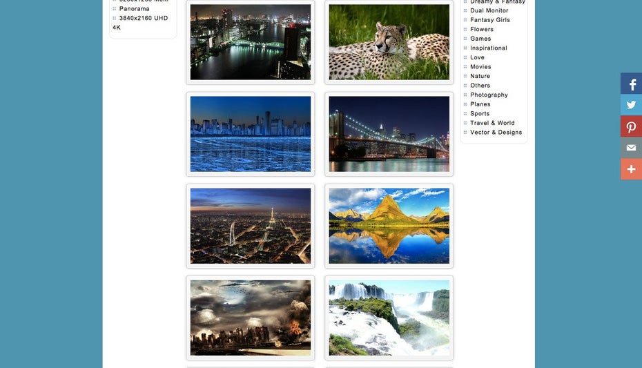 HD Wallpaper bietet verschiedene Motive für euer Multi-Monitor-Setup. (Screenshot: HD Wallpaper)