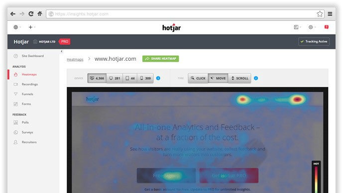 Hotjar: Webanalyse für Entwickler und Analysten Hotjar: Webanalyse für Entwickler und Analysten