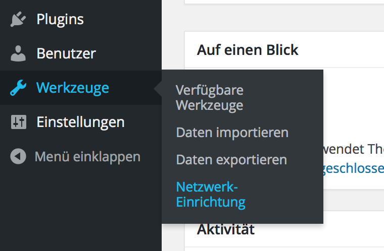 WordPress Netzwerk Einrichtung