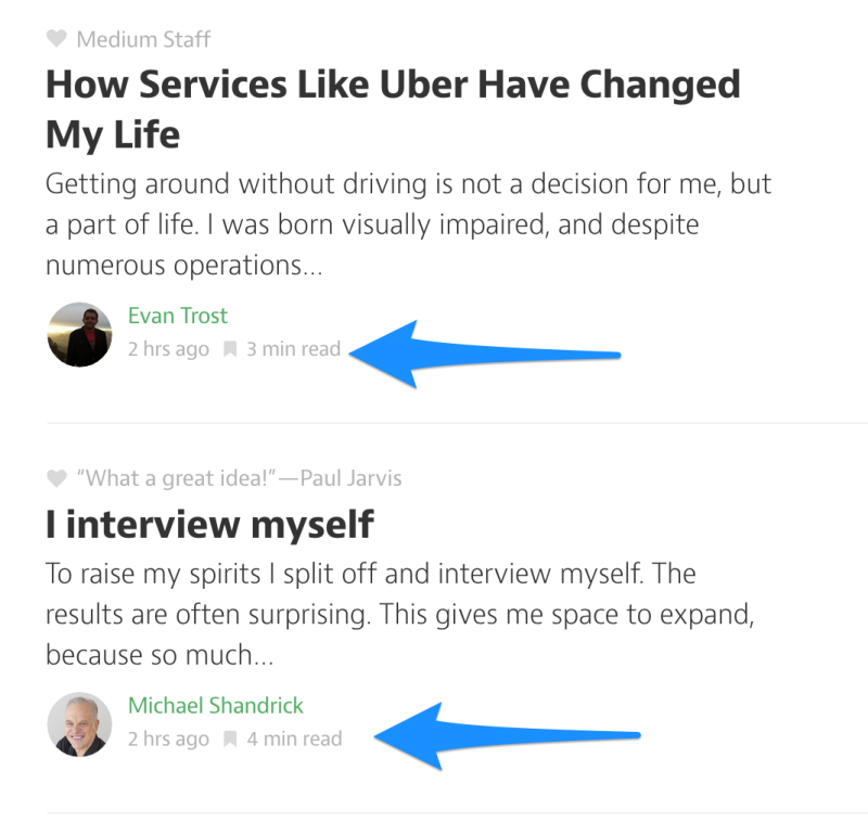 Auf einen Blick können Leser sehen, wie viel Zeit es sie kosten wird, einen Artikel zu lesen. (Screenshot: medium.com)