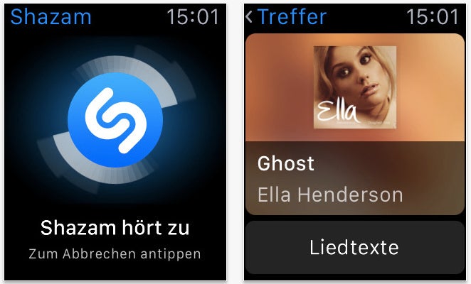 Auch Shazam arbeitet mit der Apple Watch zusammen. (Screenshot: App-Store)