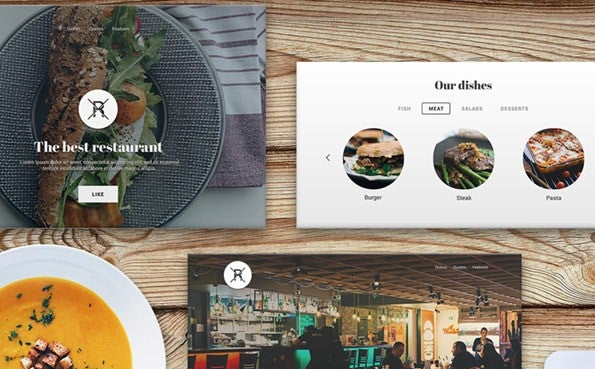 Ein UI-Kit für Landingpages von Restaurante. (Screenshot: Behance)