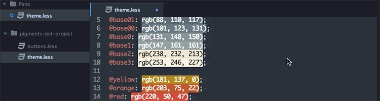 GitHub Atom Package Pigments