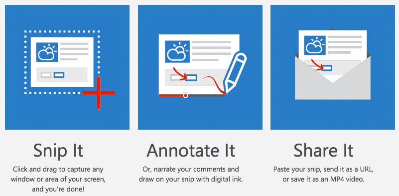 Snip ist ein interessantes Screenshot-Tool von Microsoft. (Screenshot: office.com)