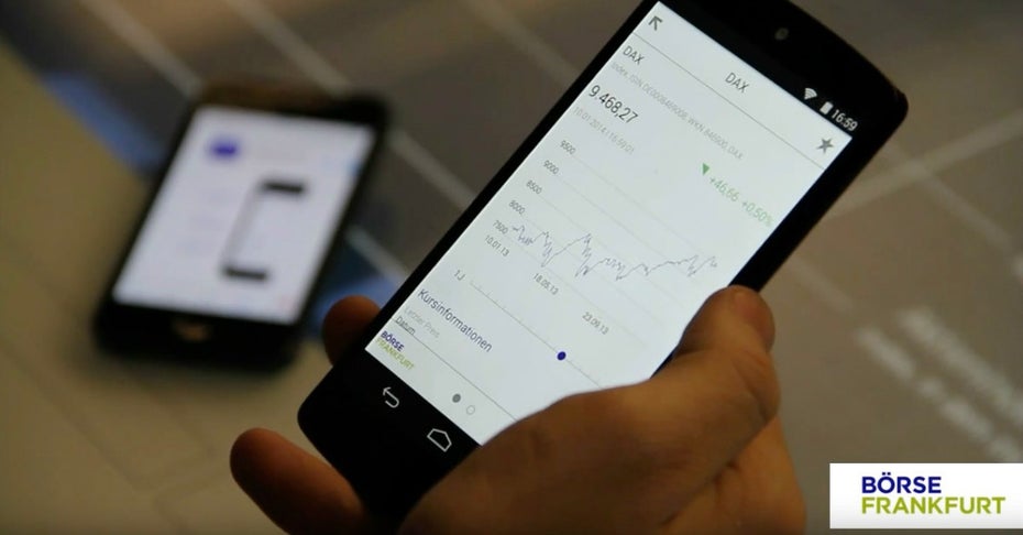 Die App der Frankfurter Börse bietet Informationen zu am Standort gehandelten Wertpapieren. (Screenshot: Frankfurter Börse)