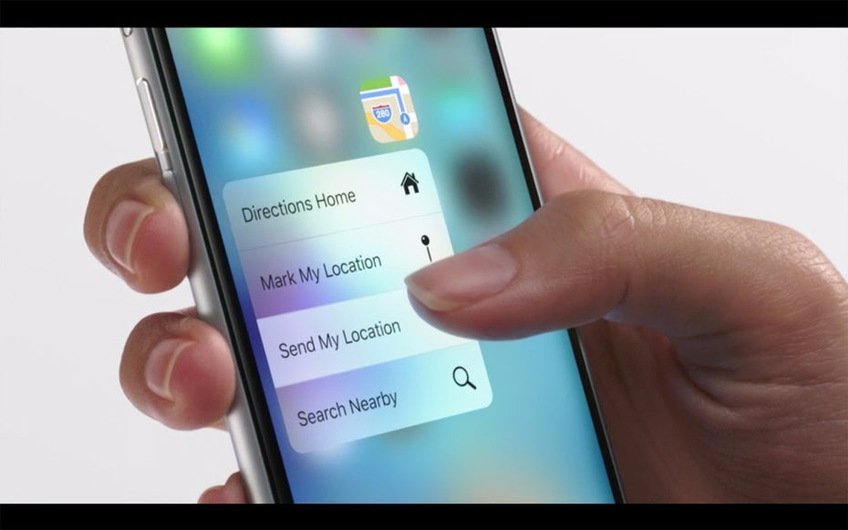 3D Touch auf dem iPhone 6S: Neue Touchgesten sind ein essentieller Bestandteil von iOS 9. (Quelle: Apple)