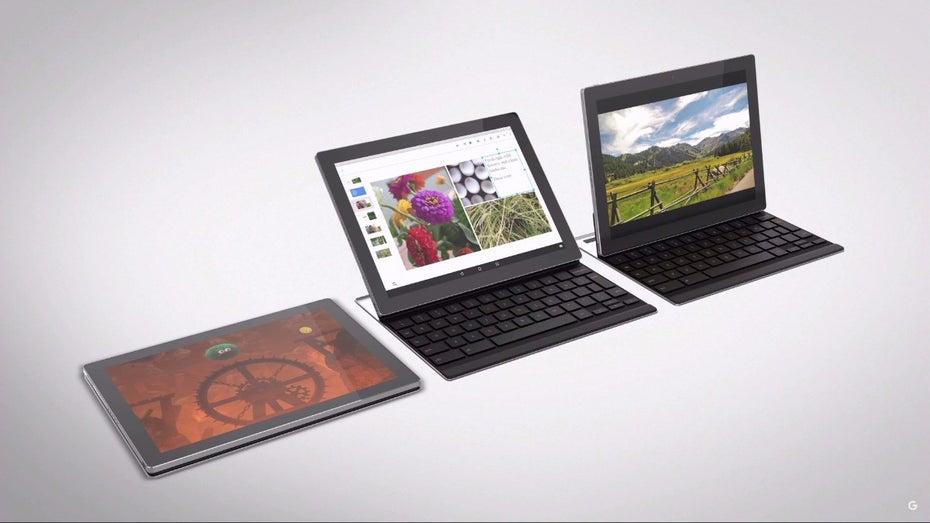 Das Pixel C ist ein Detachable – das Tablet kann von der Tastatur getrennt werden. (Screenshot: youtube.com/google)