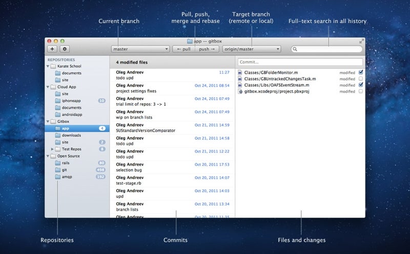 Git-GUI-Client Gitbox (Screenshot: Gitbox)