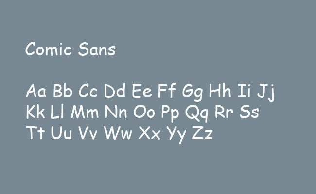 Die unbeliebtesten Schriftarten der Welt: Comic Sans. (Grafik: t3n.de)