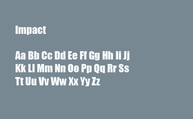 Die unbeliebtesten Schriftarten der Welt: Impact. (Grafik: t3n.de)