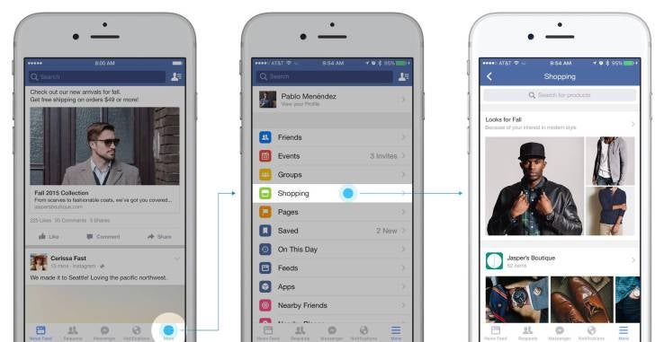 Facebook testet Shopping-Feed und will Angebote sichtbar machen. (Screenshot: Facebook)