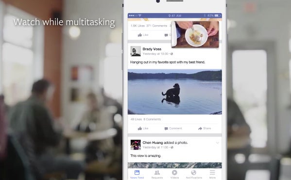 Floating Screen auf Facebook. Nutzer können Videos im Newsfeed verankern, während sie weiter scrollen. (Screenshot: Facebook)