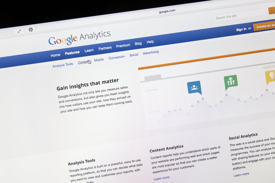 Google Analytics Premium: Die kostenpflichtige Variante der Analyseplattform bietet einige Vorteile im Vergleich zur Standard-Verison. (Foto: Ingvar Bjork / Shutterstock.com)
