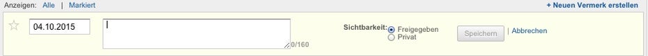 Über dieses kleine Formular unterhalb von Graphen kannst du neue Vermerke erstellen. (Screenshot: Google Analytics/ t3n.de)