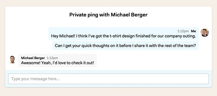 Der Instant Messager von Basecamp: Ping (Screenshot: Basecamp)