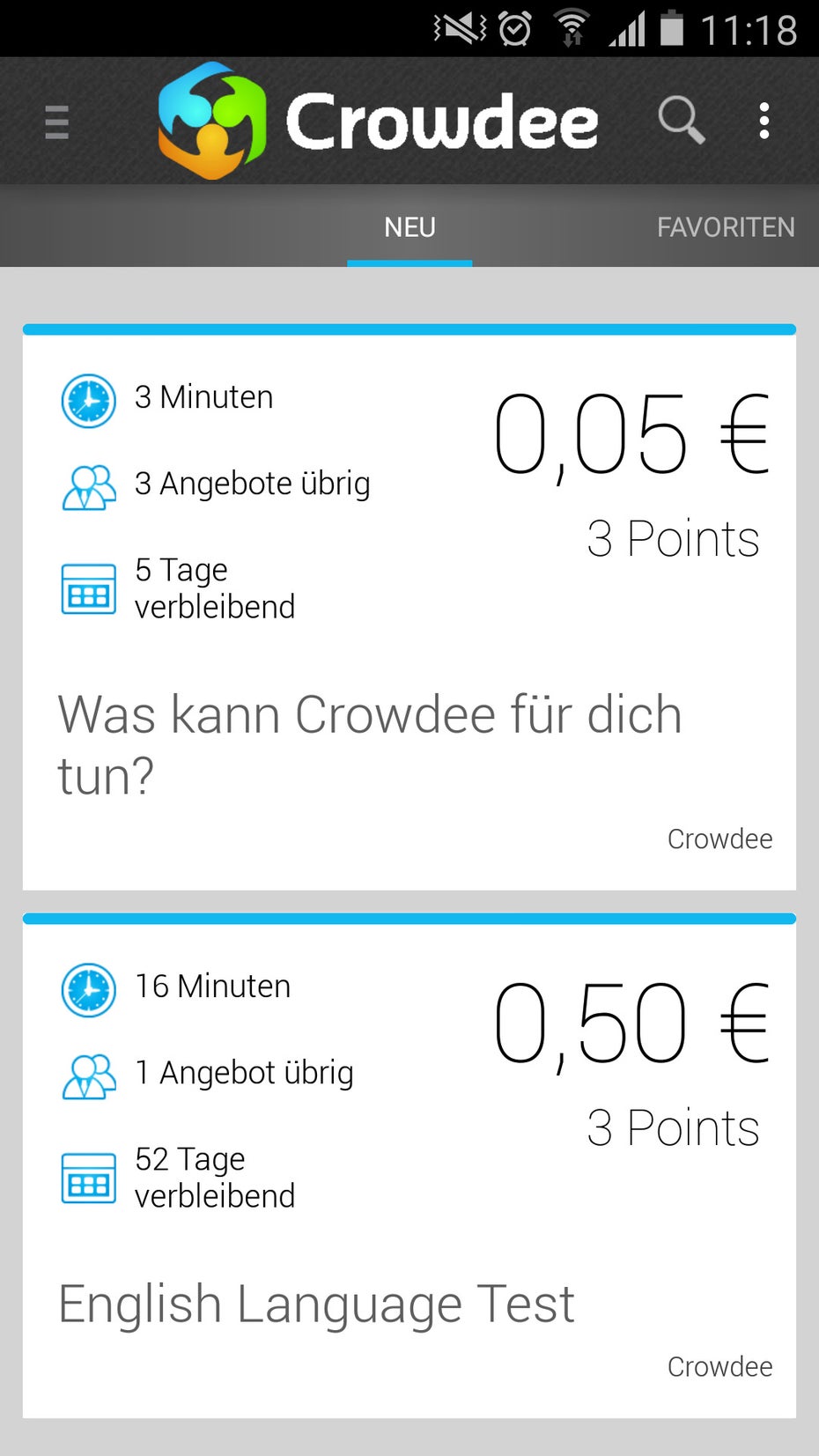 Mit Crowdee etwas Geld nebenbei verdienen. (Screenshot: t3n)
