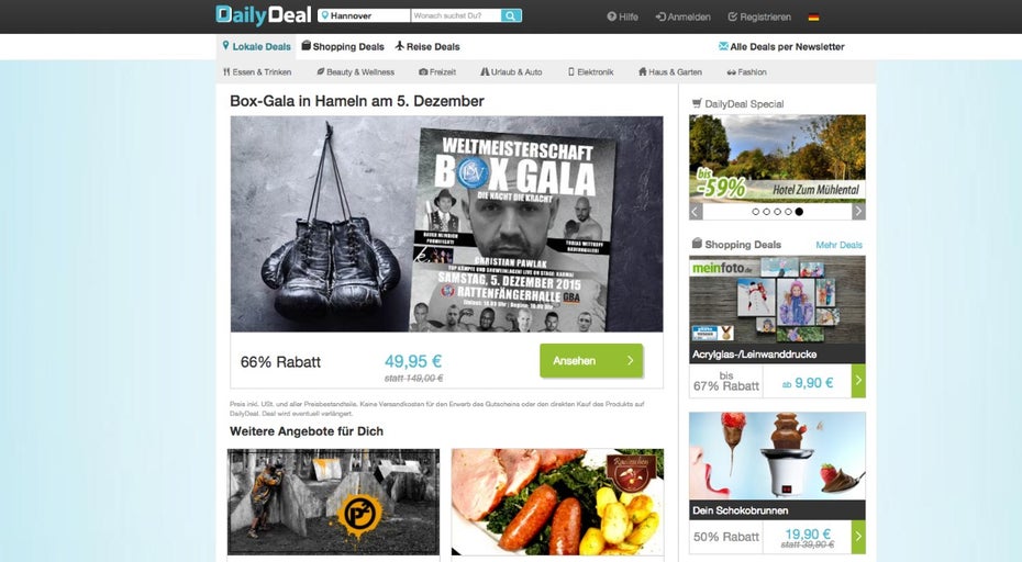 DailyDeal gehört jetzt zur selben Familie wie GutscheinPony.de. (Screenshot: DailyDeal)
