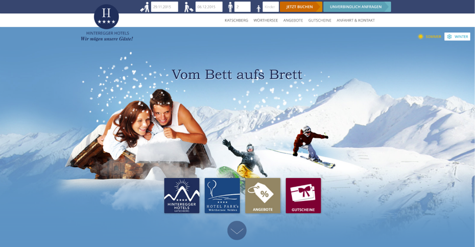 Die Hinterlegter Hotels nutzen NEOS CMS für die Webseite zu ihren Hotels un Angeboten. (Screenshot: t3n)