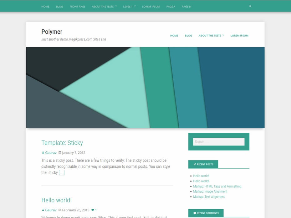 Polymer hat sich von der Design-Sparche Material Design inspirieren lassen. (Screenshot: WordPress.org)