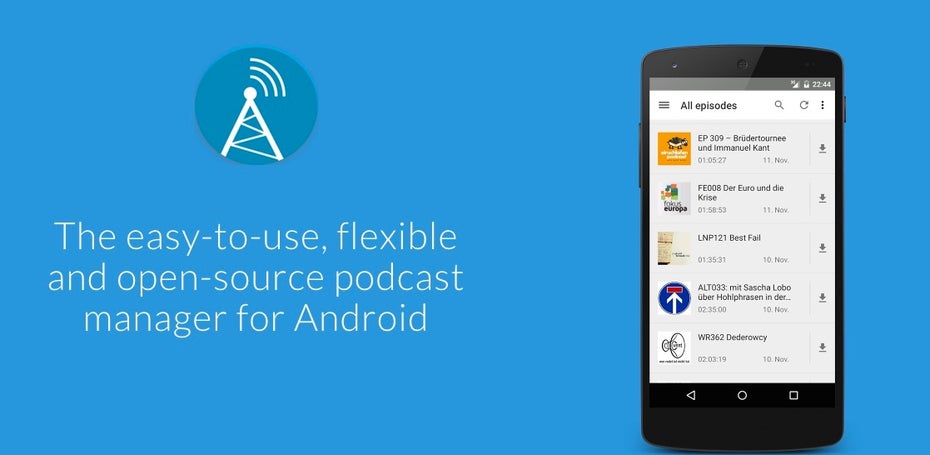AntennaPod – kostenlose Podcast-App (Bild: Antennapod)