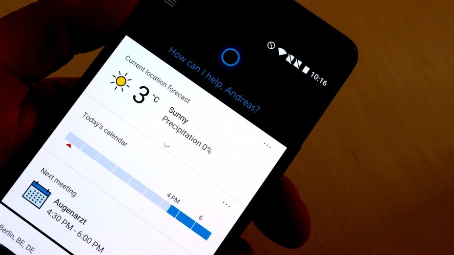 Cortana auf einem Android-Smartphone. (Foto: t3n.de) Skype und Cortana: Hohe Sicherheitsrisiken bei Auswertung von Audiodateien