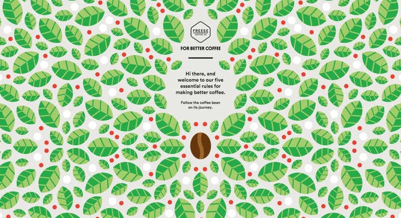 Mit Scrollytelling Informationen visuell aufbereiten. (Screenshot: forbetter.coffee)