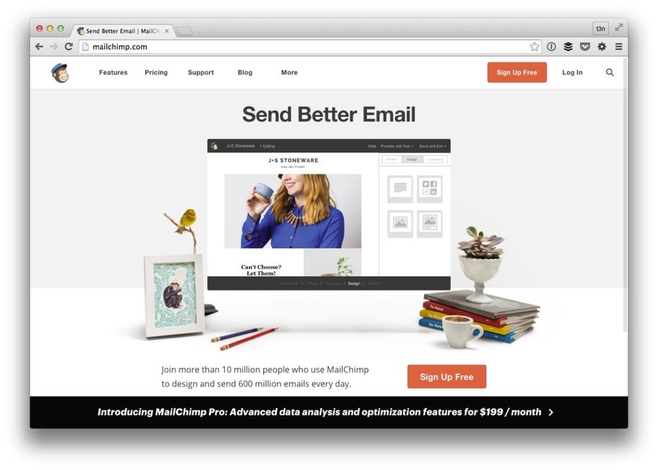 Mailchimp ist der wahrscheinlich gängigste Webdienst zum Erstellen und Verwalten von Newslettern und Mailings. (Screenshot: t3n)