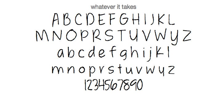 Kostenlose Handschriften-Fonts: „Whatever it Takes“ ist für die private Nutzung freigegeben. (Screenshot: t3n.de)