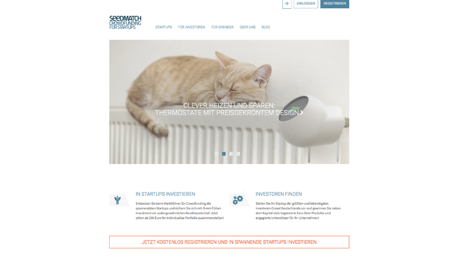 Seedmatch ist Deutschland populärste Crowdinvesting-Plattform. (Screenshot: t3n)