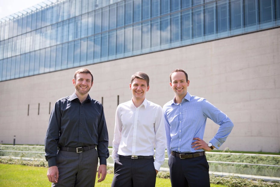 Die Magazino-Gründer, von links nach rechts: Nikolas Engelhard, Lukas Zanger und Frederik Brantner.(Foto: Magazino)