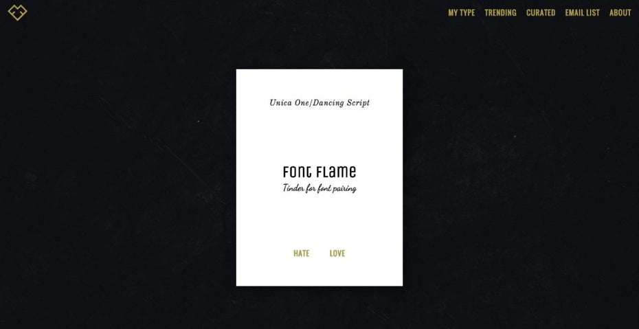 Font-Manager für den Browser: FontFlame.com.