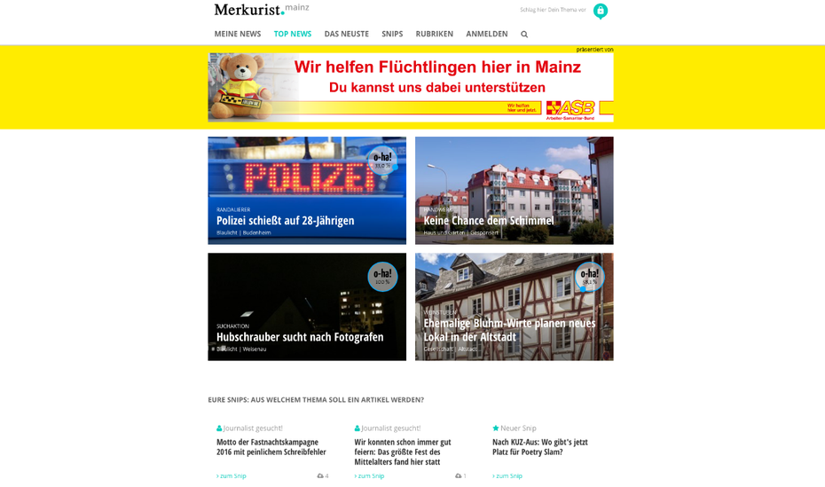 So sieht das Online-Angebot von Merkurist aus. (Screenshot: t3n)