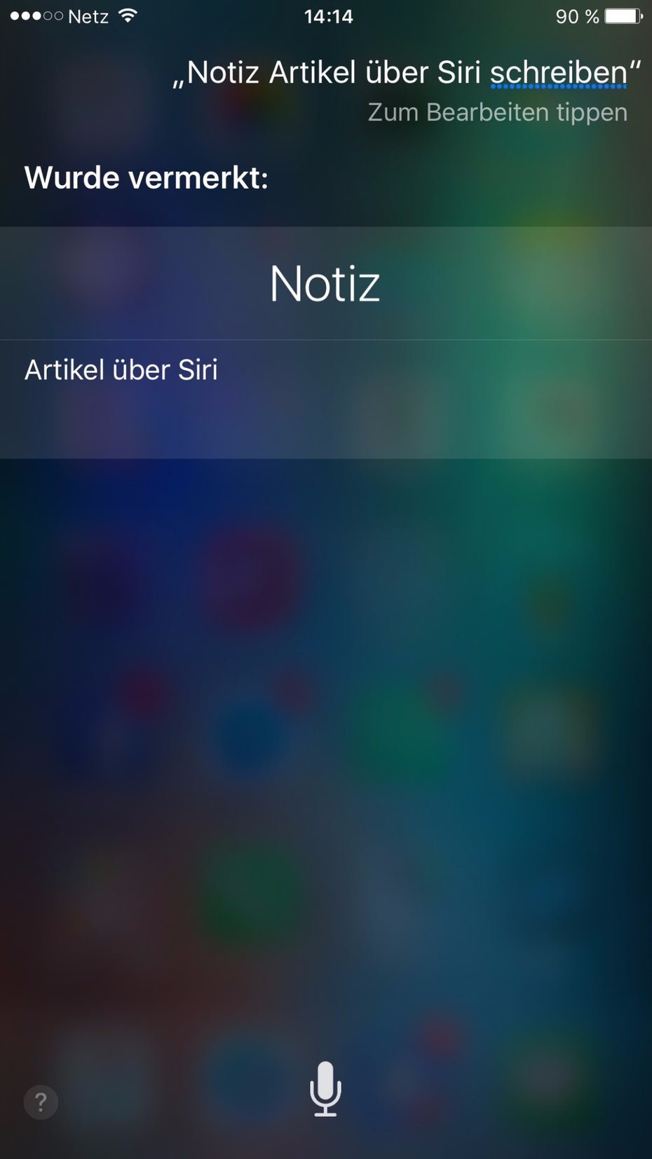 Notiz: Artikel über Siri.