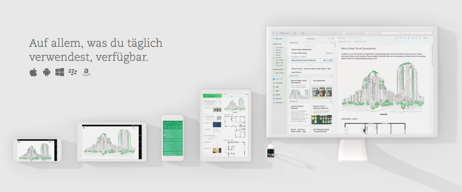 Evernote auf allen Geräten abrufen. (Sreenshot: Evernote)