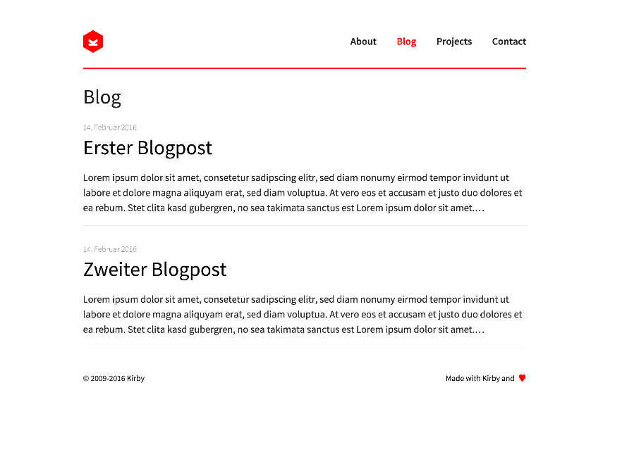 Ein einfaches Template für die Blog-Übersicht kann in wenigen Zeilen PHP realisiert werden. Screenshot: Moritz Stückler)