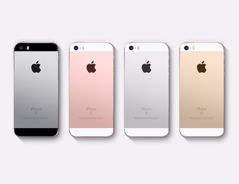 iPhone SE wird in den gleichen Farben wie das iPhone 6s angeboten. (Screenshot: Apple)