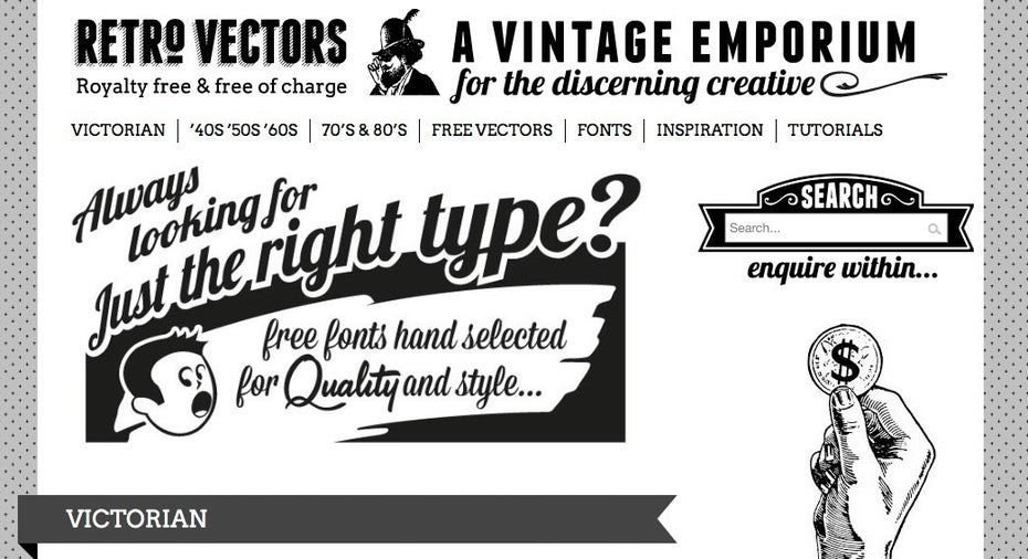 Vektorgrafiken aus den 40er bis 80er Jahren bietet Retro Vectors. (Bild: Retro Vectors)