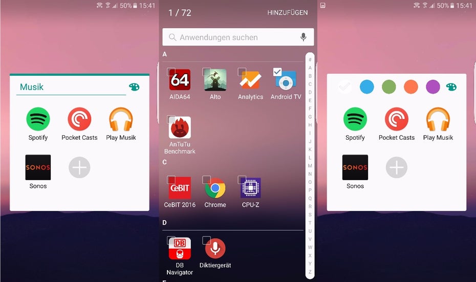 Samsung Galaxy S7: Um einem Ordner Apps hinzuzufügen, müsst ihr nur auf das „+“-Symbol tippen. (Screenshot: t3n) 