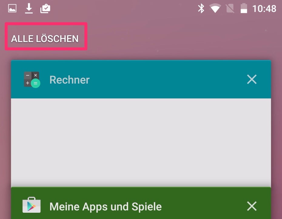 Android N hat einen „Alles Löschen“-Button an Bord, dieser ist aber gut versteckt. (Screenshot: t3n) 